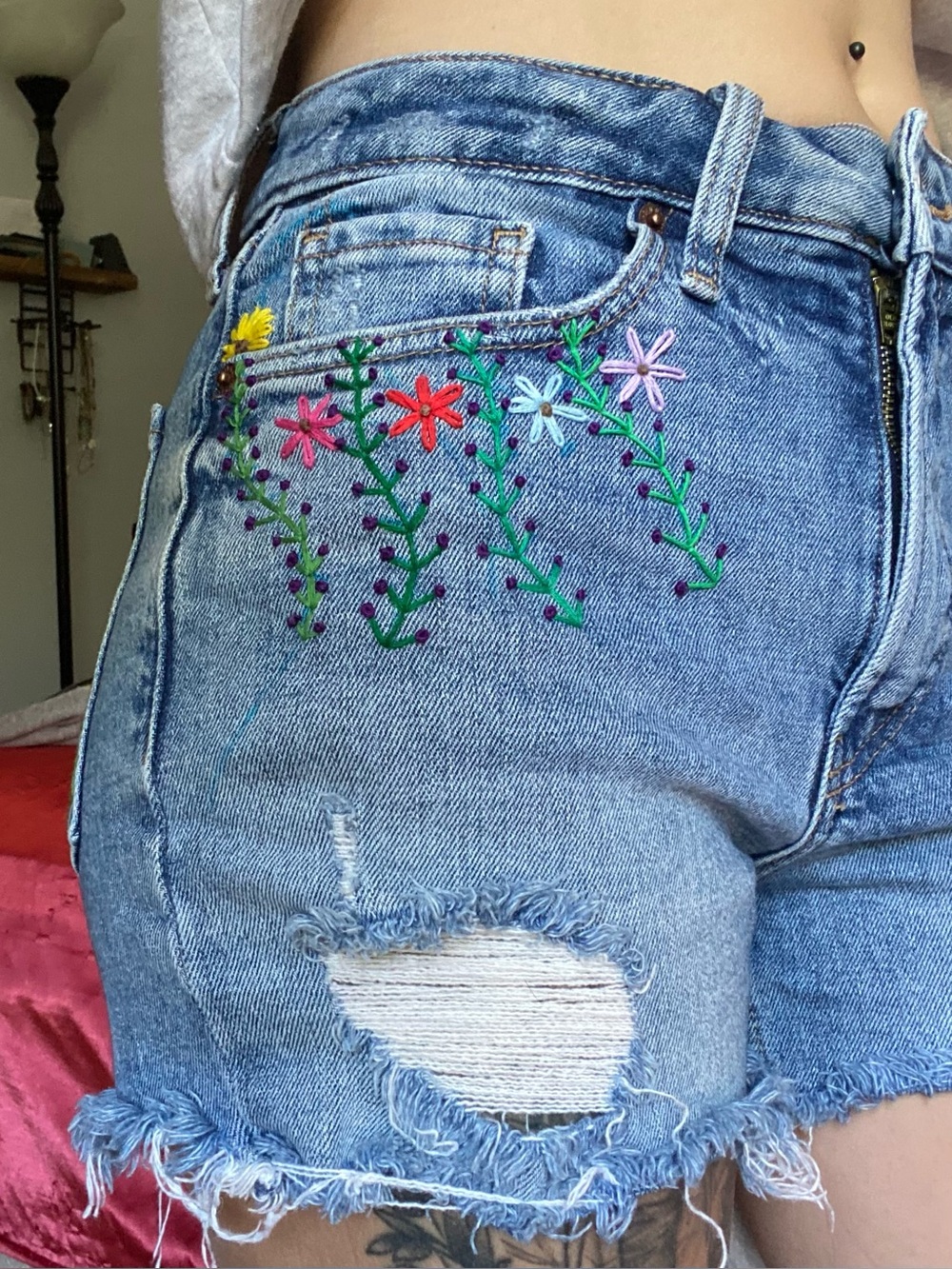 Hand Embroidered Old Navy Shorts